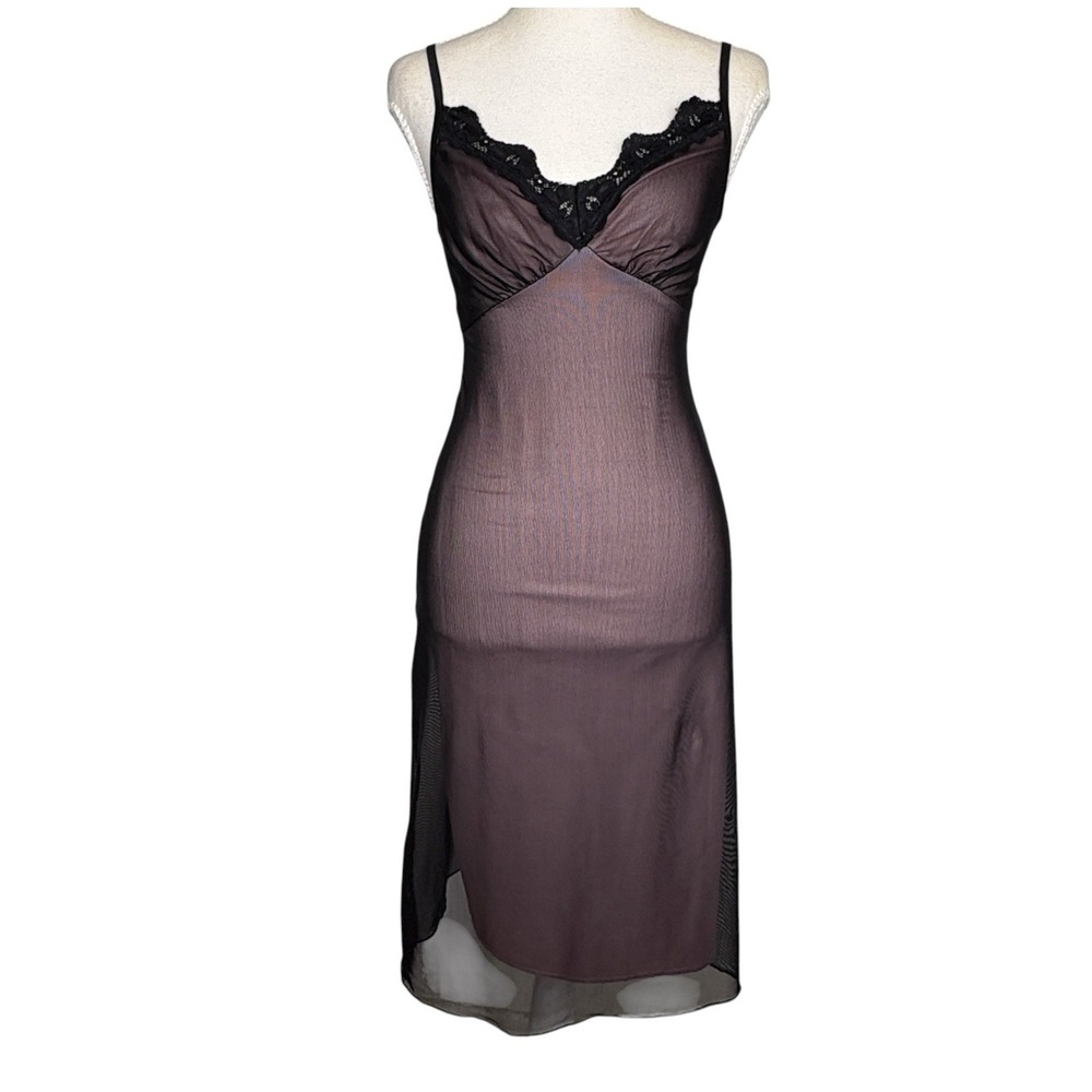 VTG 90s Fredericks Of Hollywood Y2k Fairy Babydoll Slip Dress XS Sheer Mesh USA